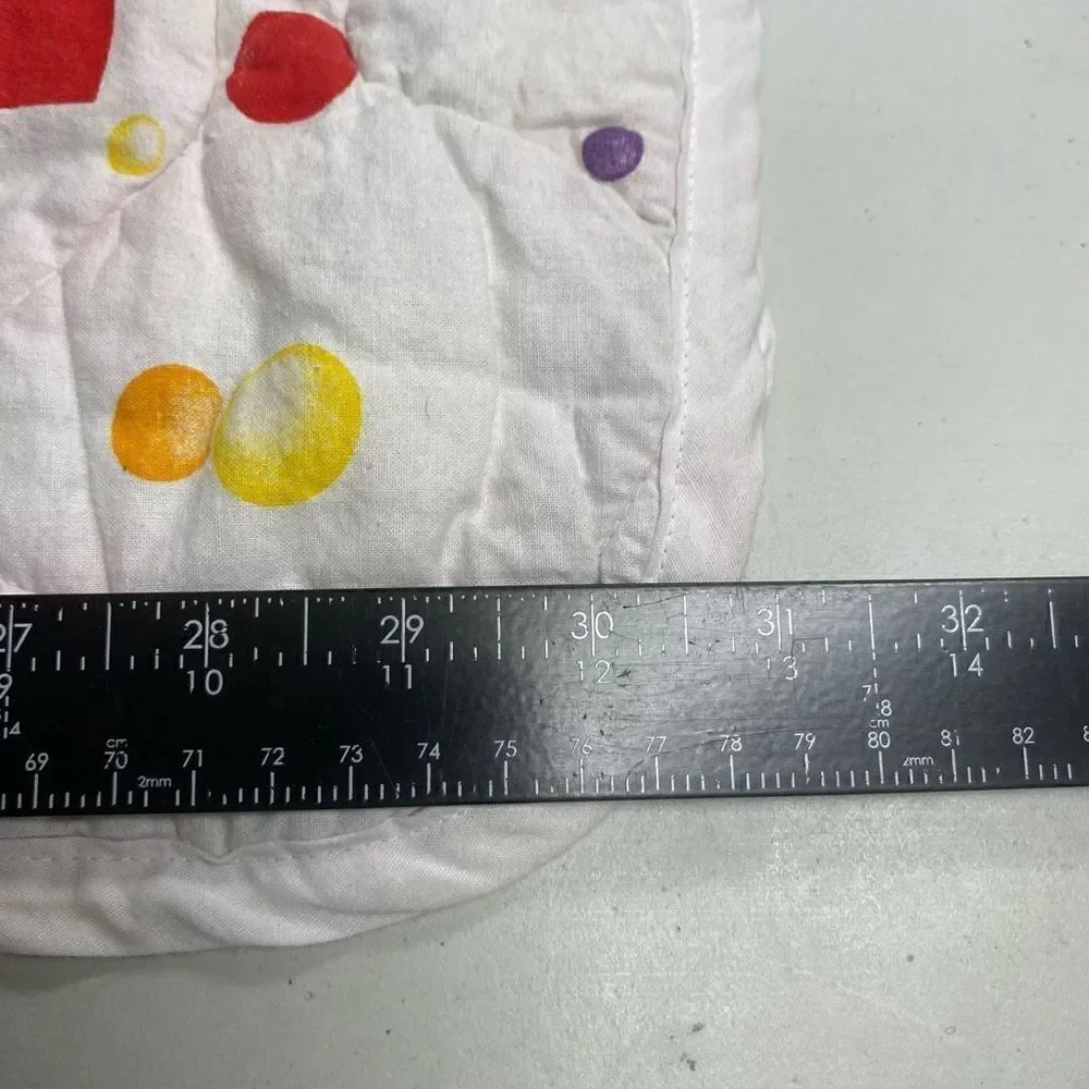 Vintage Artesian Circus‎ Parrots Machine Stiched Baby Quilt SEE DESCRIPTION